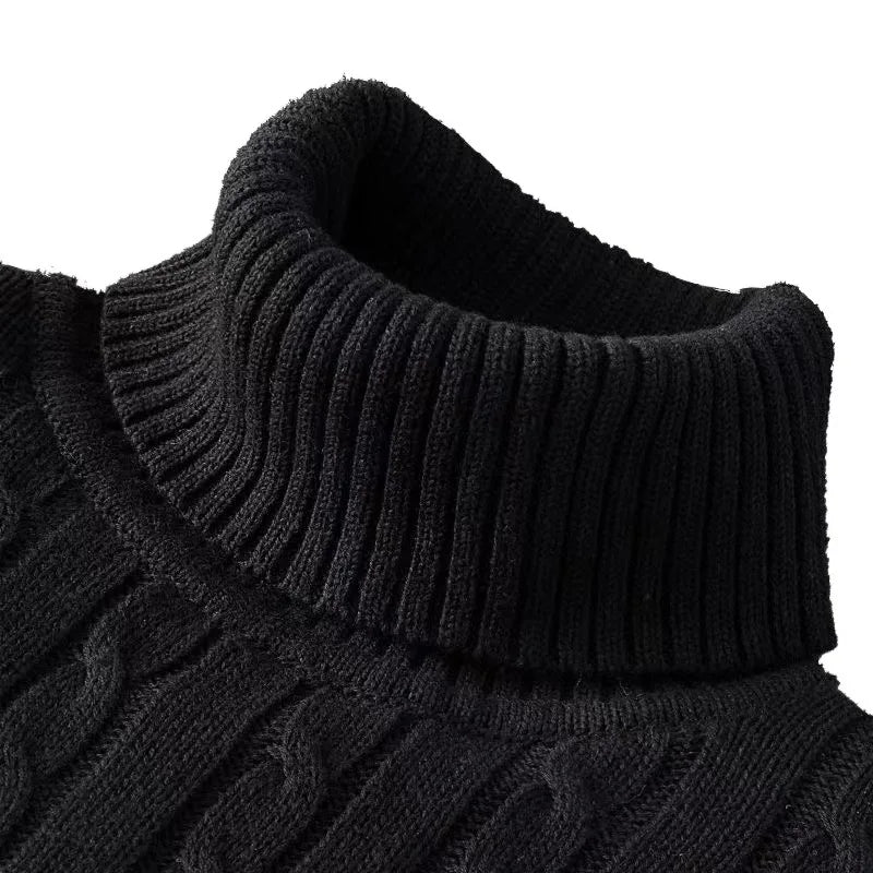 New Winter Warm Turtleneck Sweater Casual Men's Rollneck Warm Knitted Sweater Keep Warm Men Jumper Knit Woolen Sweater