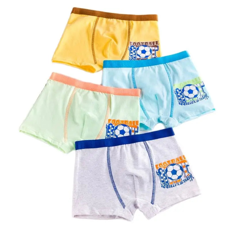 4Piece/lot Children's Underwear Pure Cotton Boys Boxer Underpants Cozy Boy Panties Big Childrens Shorts Mid Small Children Panty